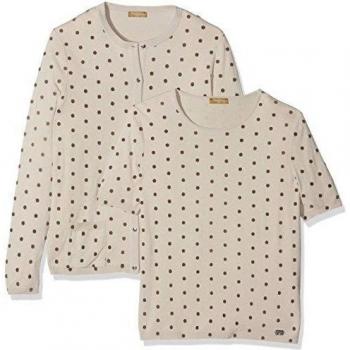 NAULOVER Coordinado Chaqueta m/l y Jersey m/c de Topos, Conjunto Para Mujer, E-0085, 48