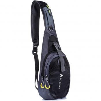 Mochila de Hombro Bolsas de Hombro Plegable de Bolso Deportivo Bolso Bandolera Bolsa de Hombro para Deportes Al Aire Libre Gimnasio Ciclismo Senderismo Escuela Nailon fabric Negro - by LC Prime®