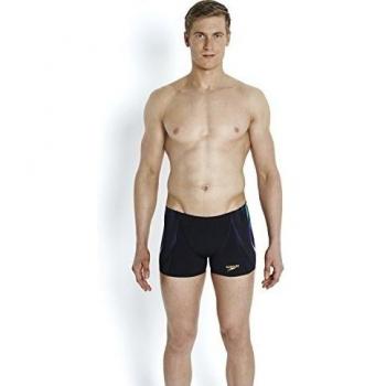 Speedo X Placement Digital V Aquashorts – Bañador para hombre, color negro/fluo verde/Deep Peri, Tamaño 30