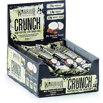 Warrior Crunch Bar, Milk Chocolate Coconut - 12 Bars 12 Unidades 880 g
