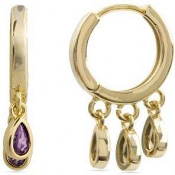 Pendientes Luxenter de Circonita Amatista acabados en oro amarillo de 18k - Atzul