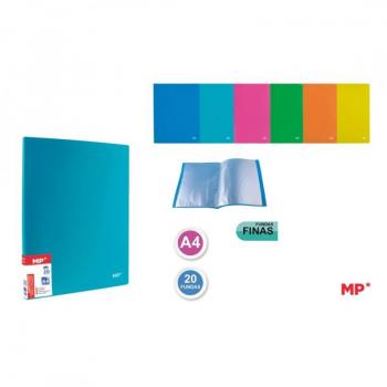 CARPETA 20 FUNDAS A4 TAPA FLUORESCENTE
