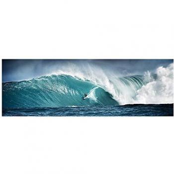 Cuadro cabecero Surf fotoimpreso de Lienzo Azul de 180x60 cm - LOLAhome