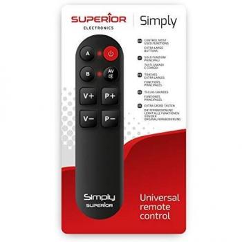 Superior Simply - Mando a Distancia Universal de autoaprendizaje con Dos Bancos de Memoria, Negro