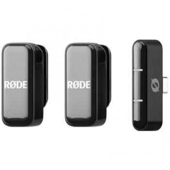 Sistema de Micrófono Inalámbrico Compacto para Smartphones USB-C - Negro, con Dos Micrófonos y Estuche de Carga