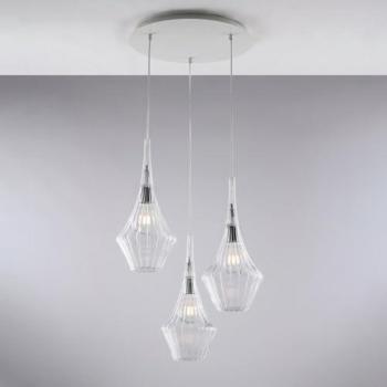 Lámpara Moderna Zeus Transparente 3 Luces E27