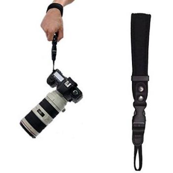 Sugar® neopreno suave muñeca de la mano de la cámara correa de la empuñadura universal para la cámara réflex digital - Negro