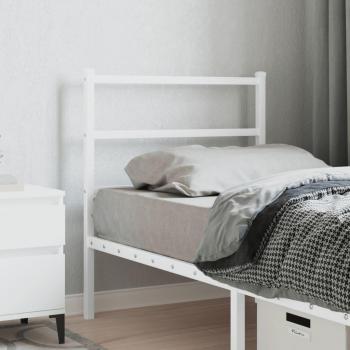Cabecero de metal blanco de 80 cm con diseño moderno, estructura resistente, acabado en pintura blanca, fácil instalación y compatible con camas de tamaño estándar