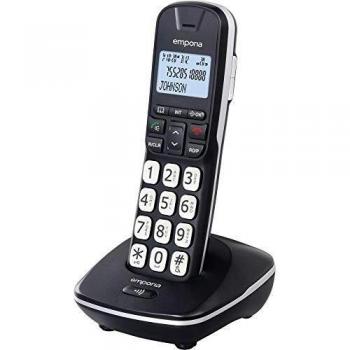 Emporia GD61 - Teléfono (Teléfono DECT, Terminal inalámbrico, Altavoz, 30 entradas, Negro)