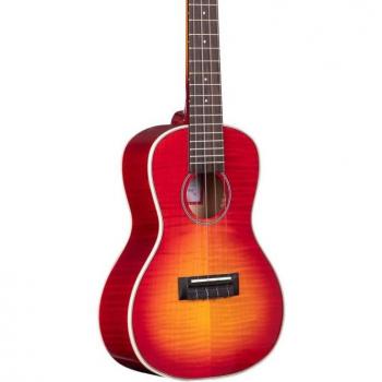 Kala Gloss Flame Maple Concert Ukulele - Cherry Burst Finish