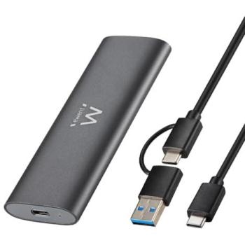 Caja Externa para Disco Duro SSD M.2 NVMe PCIe Ewent EW7060 - Aluminio Gris Oscuro, USB 3.2 Gen2, Velocidad hasta 10 Gbps, Compatible con Key M 223