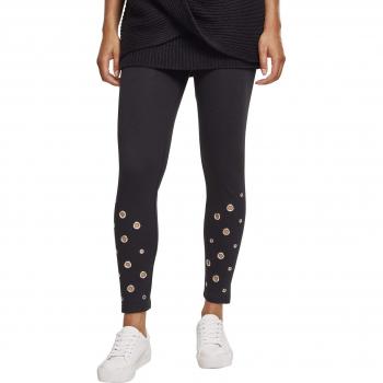 Urban Classics Ladies Eyelet Leggings, Negro