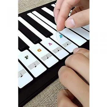 Pegatinas Piano para 37/49/54/61/88 Teclas,Pegatinas pianos teclados transparentes y extraíbles pegatina teclado electrónico perfectas para niños y principiantes