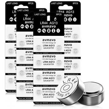 LR44 Pilas de Botón AG13 Pilas de Batería 1.5 V Alcalina 32 Piezas, Sin Plomo Ni Mercurio