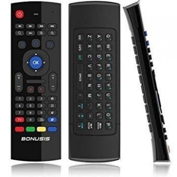 BONUSIS teclado 2.4G mini ratón sin hilos de múltiples funciones W infrarrojo de aprendizaje a distancia y [3-Gyro + 3 G sensor] de control de aire para Android Smart TV Box G Caja HTPC Mini PC con Windows iOS MAC Linux PS3 Xbox 360