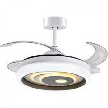 Ventilador de Techo Bel Air Trio 72W con Aspas Retráctiles y Mando a Distancia Blanco Ø108 cm