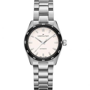 Hamilton - Reloj automático de hombre Jazzmaster Performer de 38 mm H36205110, acero inoxidable, esfera blanca, resistencia al agua 100M
