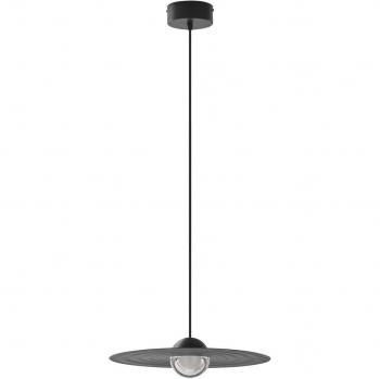 Lámpara colgante LED Tethrion de Lucande, negro, aluminio, Ø 40 cm, diseño moderno para salón y comedor, 1 llama