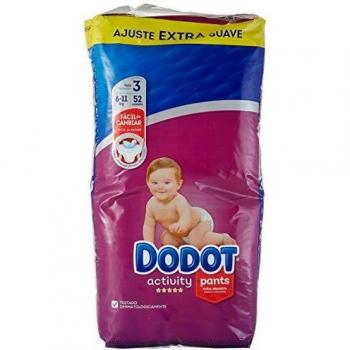 Dodot Activity Pants Pañal-Braguita Talla 3, 52 Pañales, Fácil De Cambiar Con Canales De Aire, 6kg-11kg