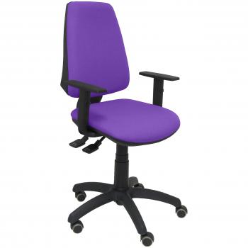 Piqueras y Crespo Silla Elche S Bali Lila Brazos Regulables Ruedas Oficina, Tela, 109x46x46 cm