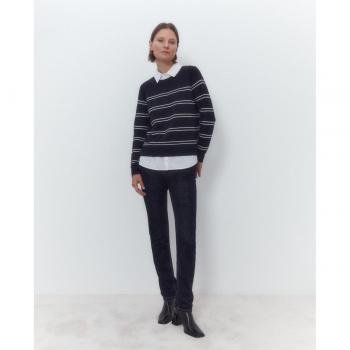 Jersey de mujer a rayas con faldón camisero