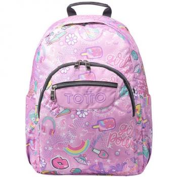 Mochila Escolar Totto Acuareles Adaptable a Carro Rosa Positive World 3Q5