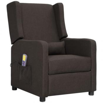 Sillón de masaje reclinable de tela gris taupé vidaXL