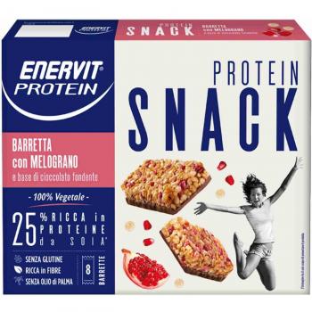 Enervit Protein Snack Barrita de Granada con Trozos de Frutos Secos sin Gluten 8 unidades