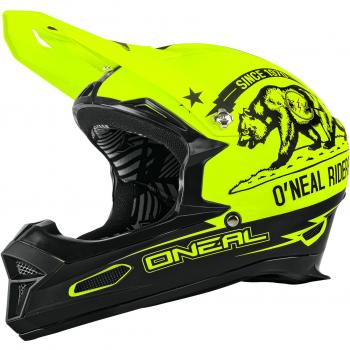 O'Neal Fury Rl California Casco de Bicicleta, Negro / Amarillo Neón, XS