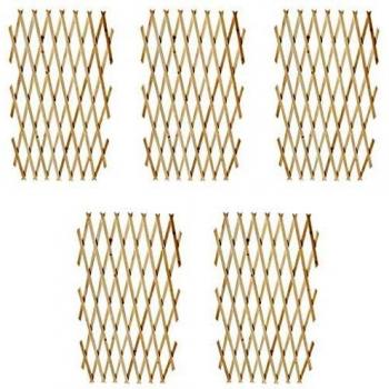 vidaXL 5X Madera Maciza Vallas Jardín Enrejadas Cerca Vallado Patio Exterior