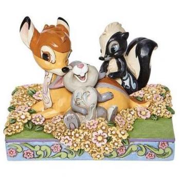 FIGURA ENESCO DISNEY BAMBI Y AMIGOS ENTRE FLORES