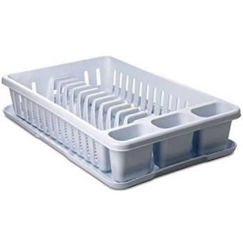 Tatay Escurridor de Platos con Bandeja, de PP, Libre de BPA, con Compartimento para Platos y Cubiertos. Medidas 27 x 42 x 10