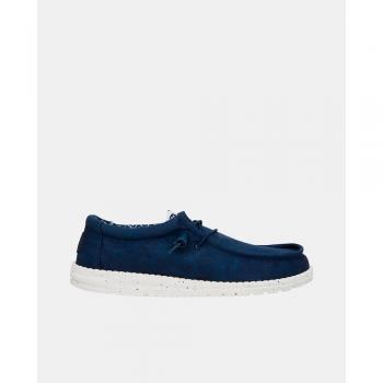 Zapatillas Hey Dude Wally Lona Hombre Navy Slip On