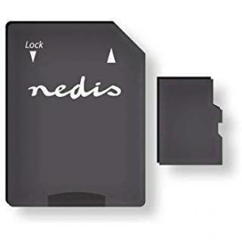 NEDIS Tarjeta de Memoria Tarjeta de Memoria | microSDHC | 16 GB | Velocidad de Escritura: 90 MB/s | Velocidad de Lectura: 45 MB/s | UHS-I | Adaptador SD Incluido 128 GB