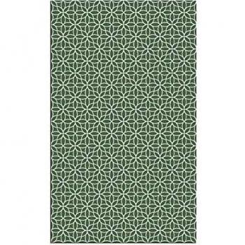 Alfombra Vinílica Flores Geométricas, 200 x 120 cm, Color Verde, ALV-100-VE