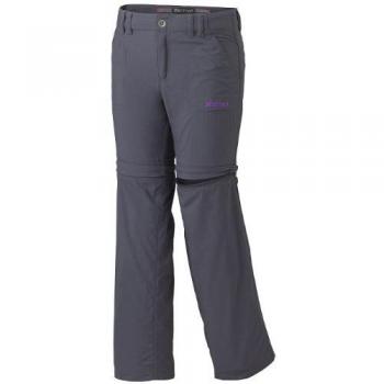 Marmot Girls Lobo'S Convertible Pantalones, niña, Gris, XS