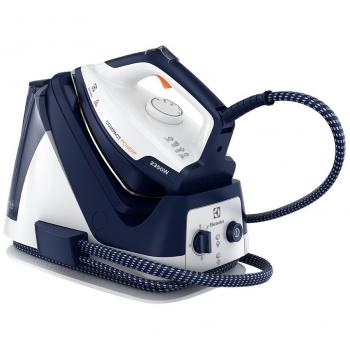 Electrolux CompactPower - Centro de planchado, 2350 W y 5 bar de presión, color azul profundo y blanco