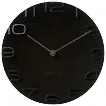 Karlsson Reloj Pared Borde Negro con MANECILLAS Cromo