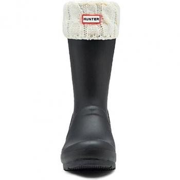 Hunter Women's Short Boot Socks with Fold Down Cuff in Off-White
