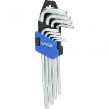 Juego de llaves acodadas Torx Brilliant Tools BT044009, 9 piezas, diseño corto