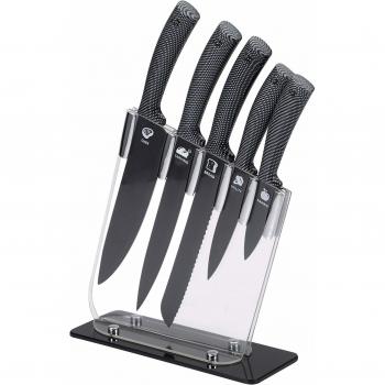 San Ignacio Set 6pc cuchillos JARAMA GT tacoma transparente acero inoxidable, Blanco