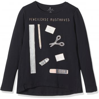 NAME IT Nitkint Ls Top F Nmt, Camisa Manga Larga para Niñas, Azul