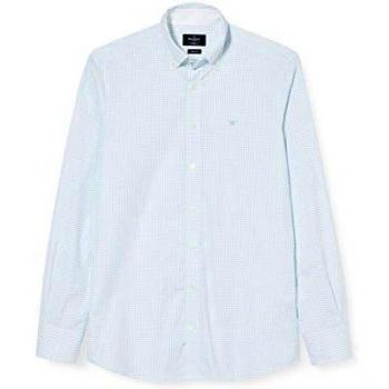 Hackett London White Based CHK Camisa de oficina, Verde
