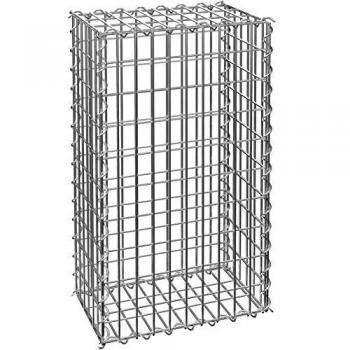Gavión decorativo de acero Tectake - Muro protector galvanizado exterior para jardín, malla para piedras de muro de contención, puntos de soldadura simétricos, firme soldadura por puntos de resistencia, gran estabilidad, resistente