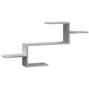 Estante de Pared Flotante de Madera Ingeniería Gris Hormigón 104x15x49 cm
