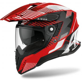 Airoh Casco Off-road Commander Boost Rojo Adulto - Casco de motocross, diseño aerodinámico, visera ajustable, sistema de ventilación optimizado, interior desmontable y lavable, homologación ECE