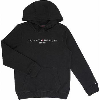 Sudadera con capucha Tommy Hilfiger Essential Hoodie negra para niños, talla 16/176, 100% algodón