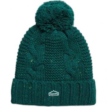 Superdry Women's Knitted Pom-Pom Hat in Green