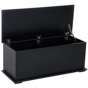 Baúl de Almacenamiento de Madera HOMCOM, Arcón con Tapa, Carga Máx. 60 kg, Dimensiones: 100x40x40 cm, Color Negro, Ideal para Dormitorio y Salón