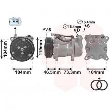 Compresor de aire acondicionado VAN WEZEL 0900K030